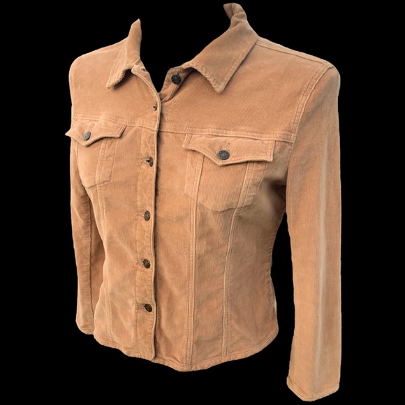 A•M•I• Button-Up Fitted Buttoned Pockets Corduroy Jacket Women’s LG VTG - Picture 5 of 16